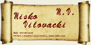 Miško Vilovački vizit kartica